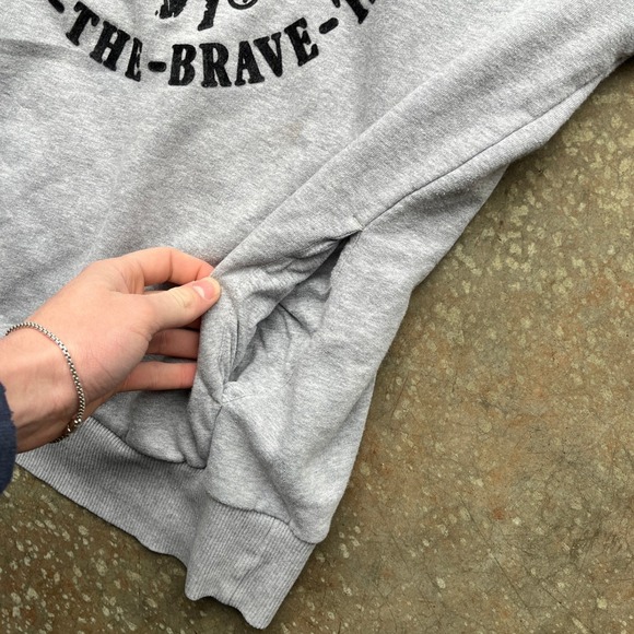 Vintage Diesel Only The Brave Mohawk Graphic Hoodie Mens Large Grey Sweatshirt - Picture 7 of 12